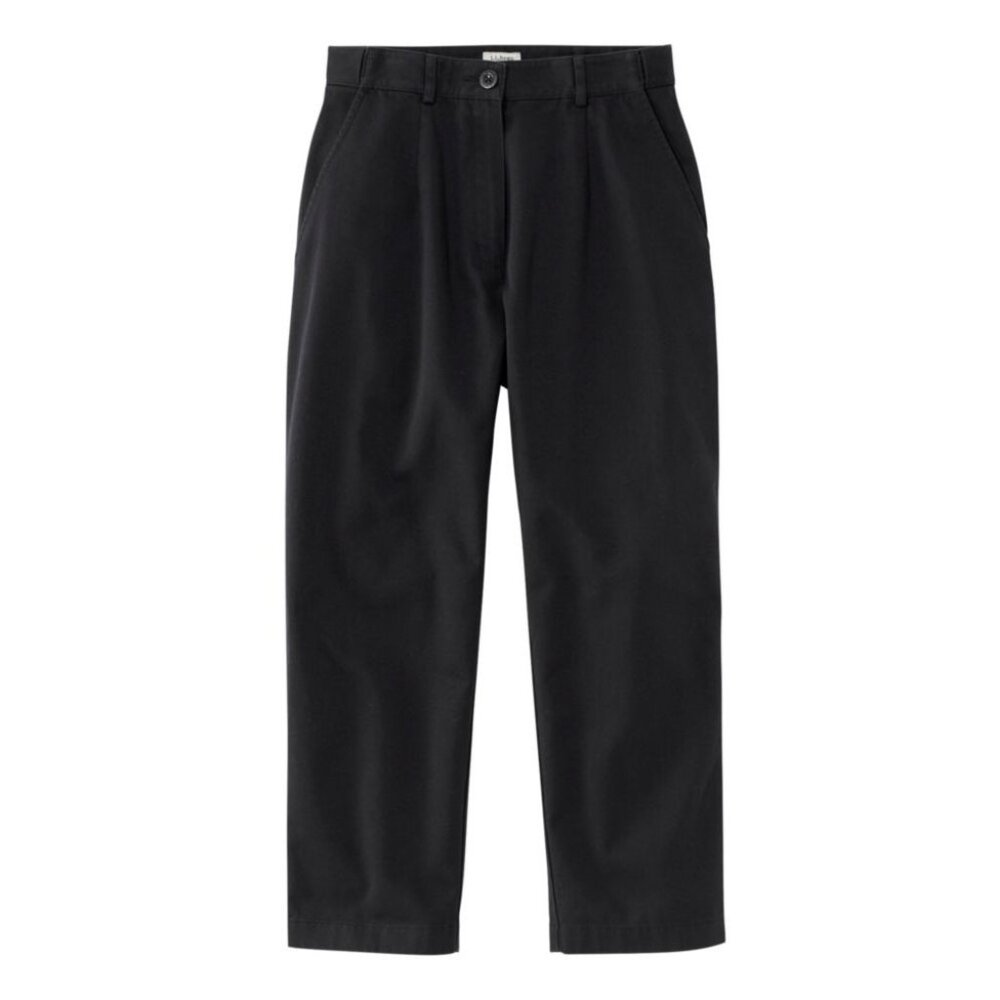 NWT LL Bean Womens Size 16 16x23 1/2 Black Hidden Comfort Crop Bayside Pants